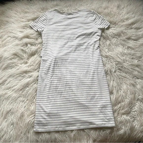 ANN‎ TAYLOR Striped Side Tie Sheath Dress In Winter White - Picture 5 of 5